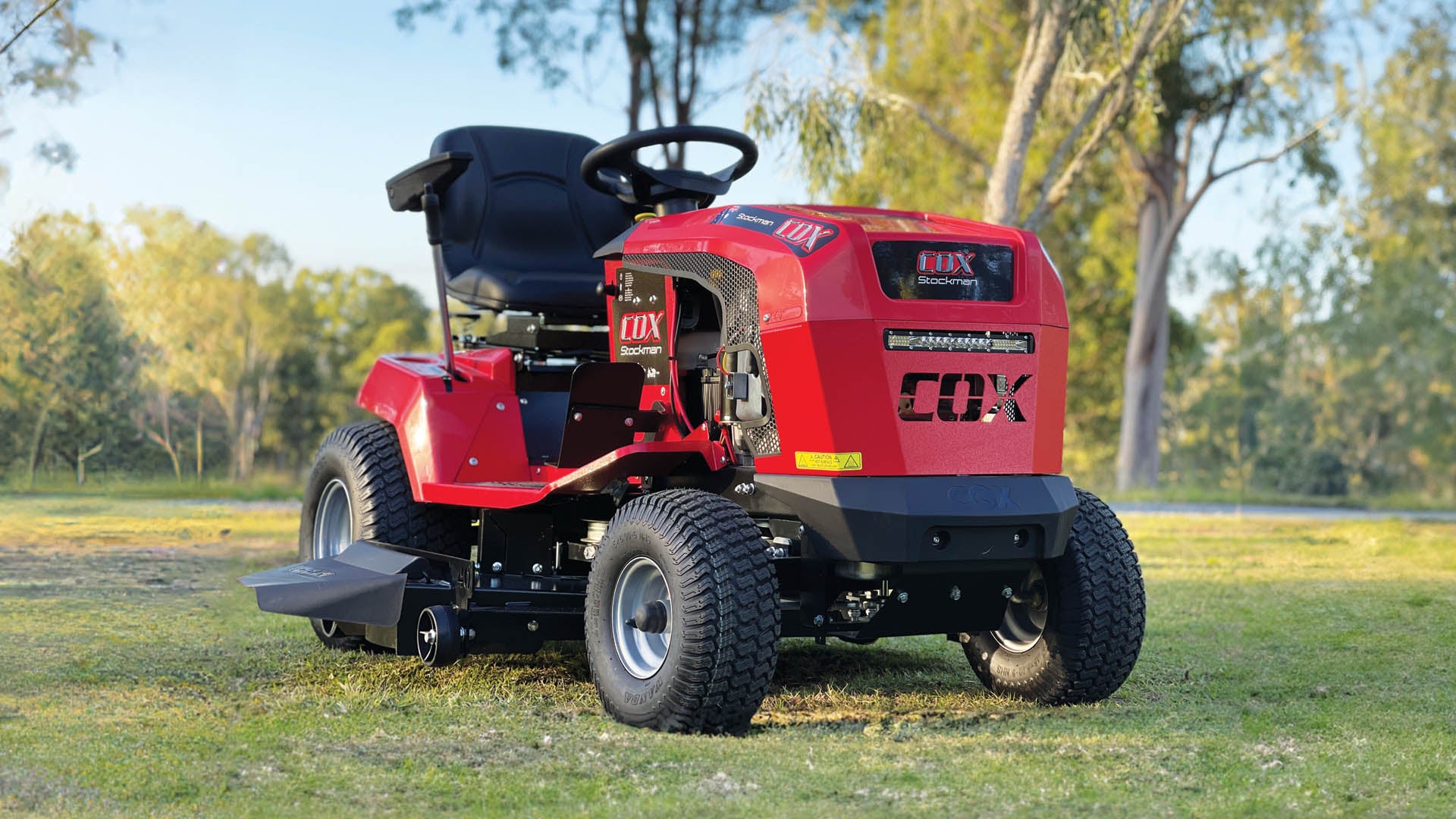 Load video: A video about our Stockman ride on mowers and the wife!